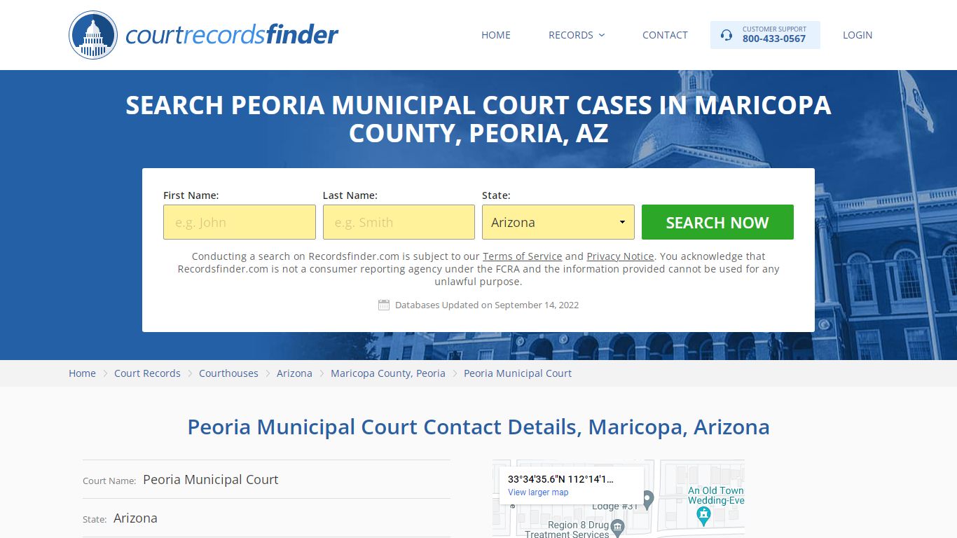 Peoria Municipal Court Case Search - RecordsFinder